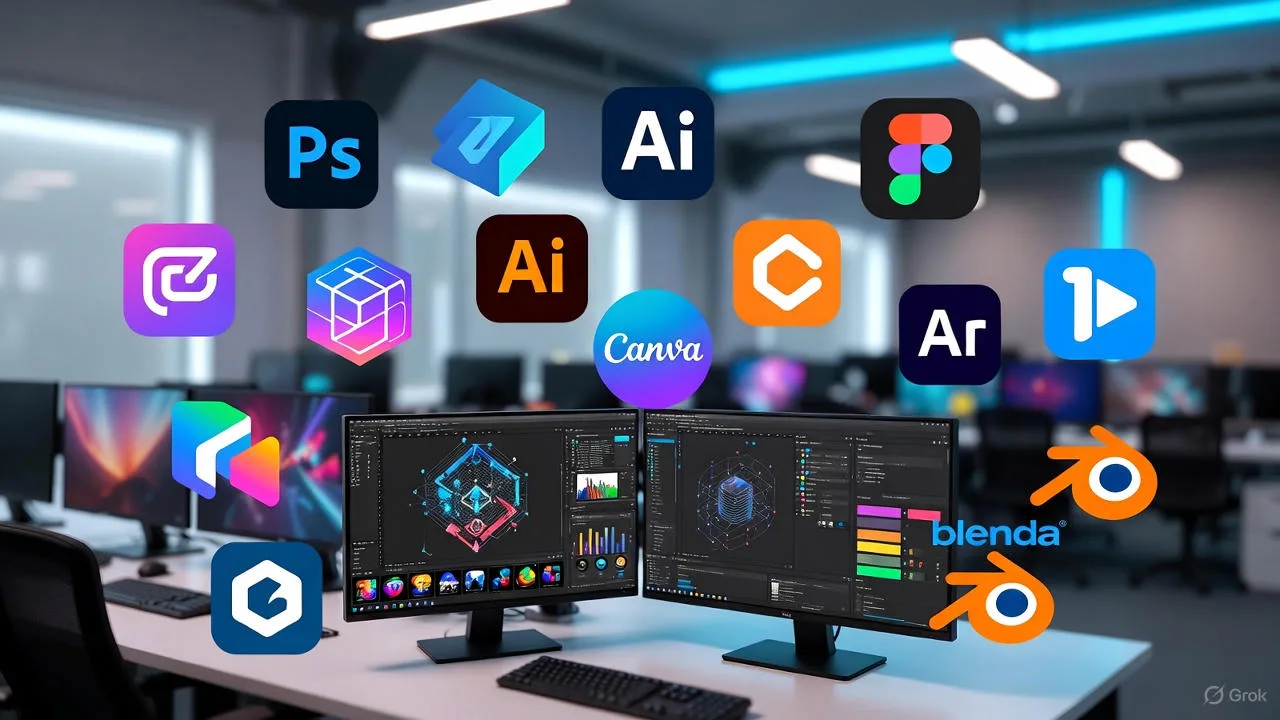 AI design tools: Photoshop, Canva, Blender. Learn AI tools in 31 days to make money online and offline. Design tools for AI.